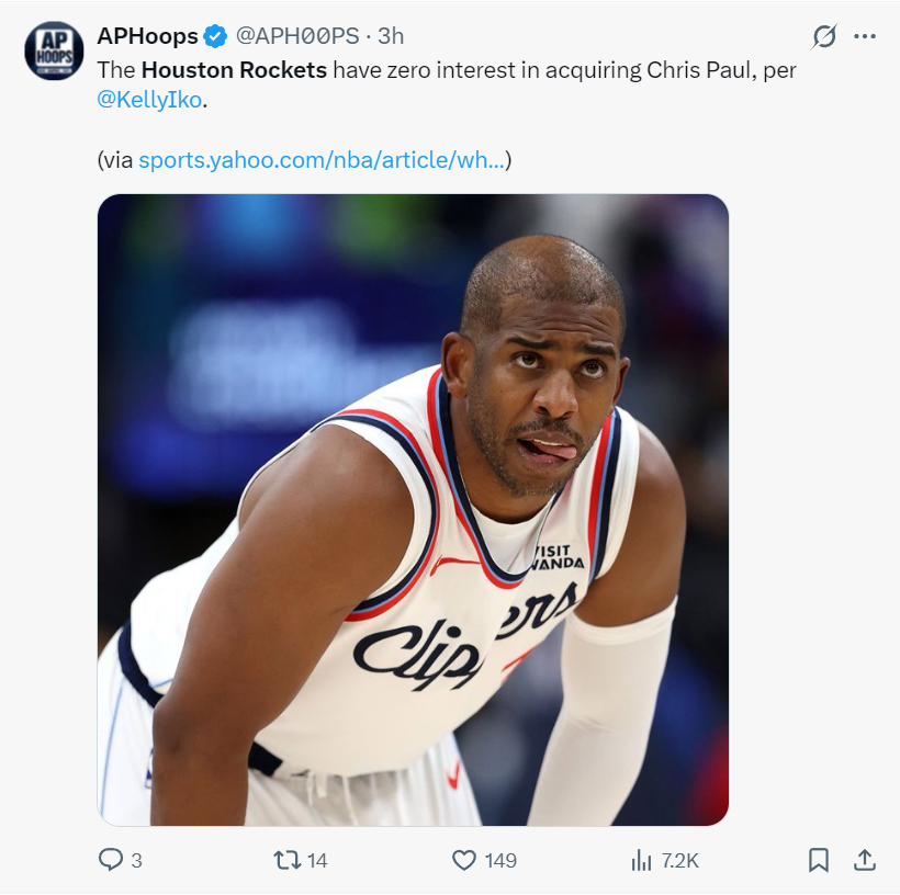 bob半岛体育官方网站-曝火箭对保罗毫无兴趣！市场上又多2选择 美媒解析或有意哈登怀特